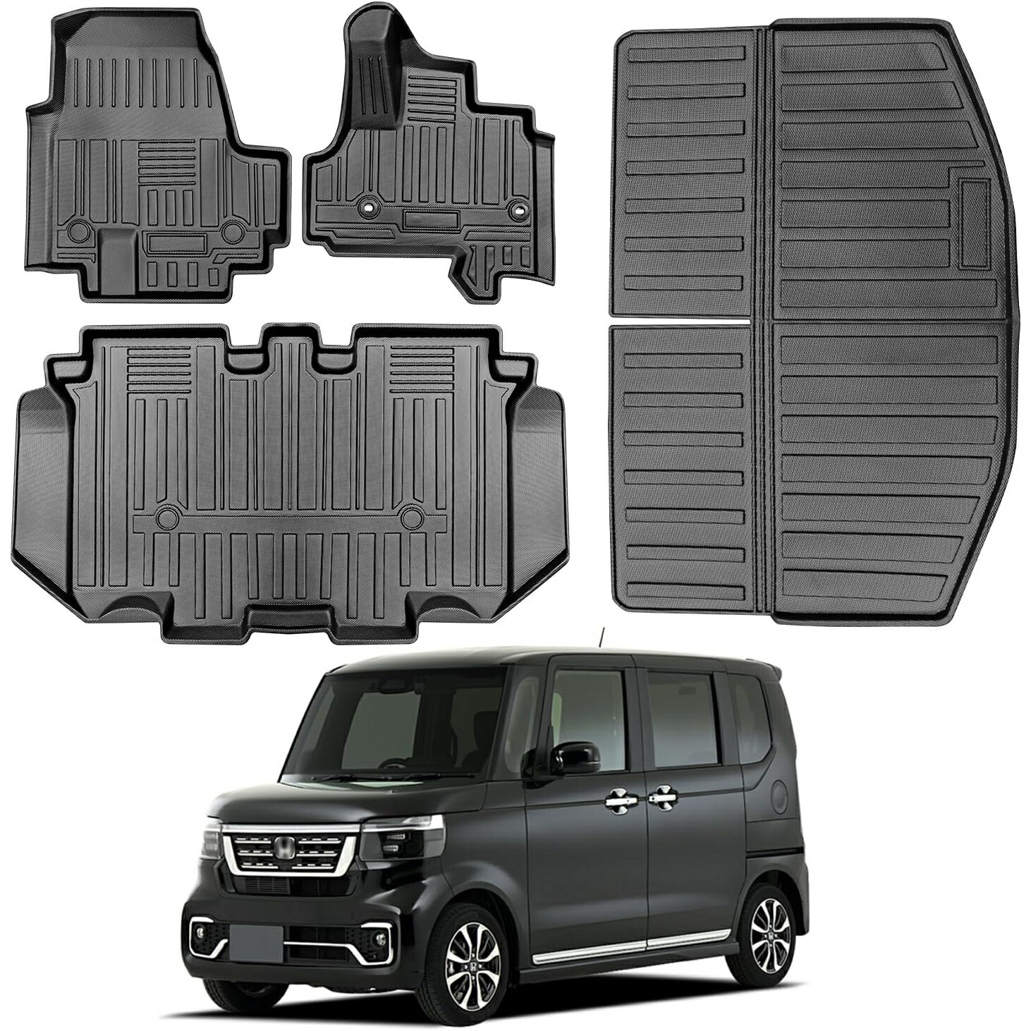ホンダ N-BOX JF5/6型 フロアマット 1-2列目 & ラゲッジマット TPE 防水 汚れ防止 取付簡単 抗菌効果 保護パーツ カー用品 割引 e2