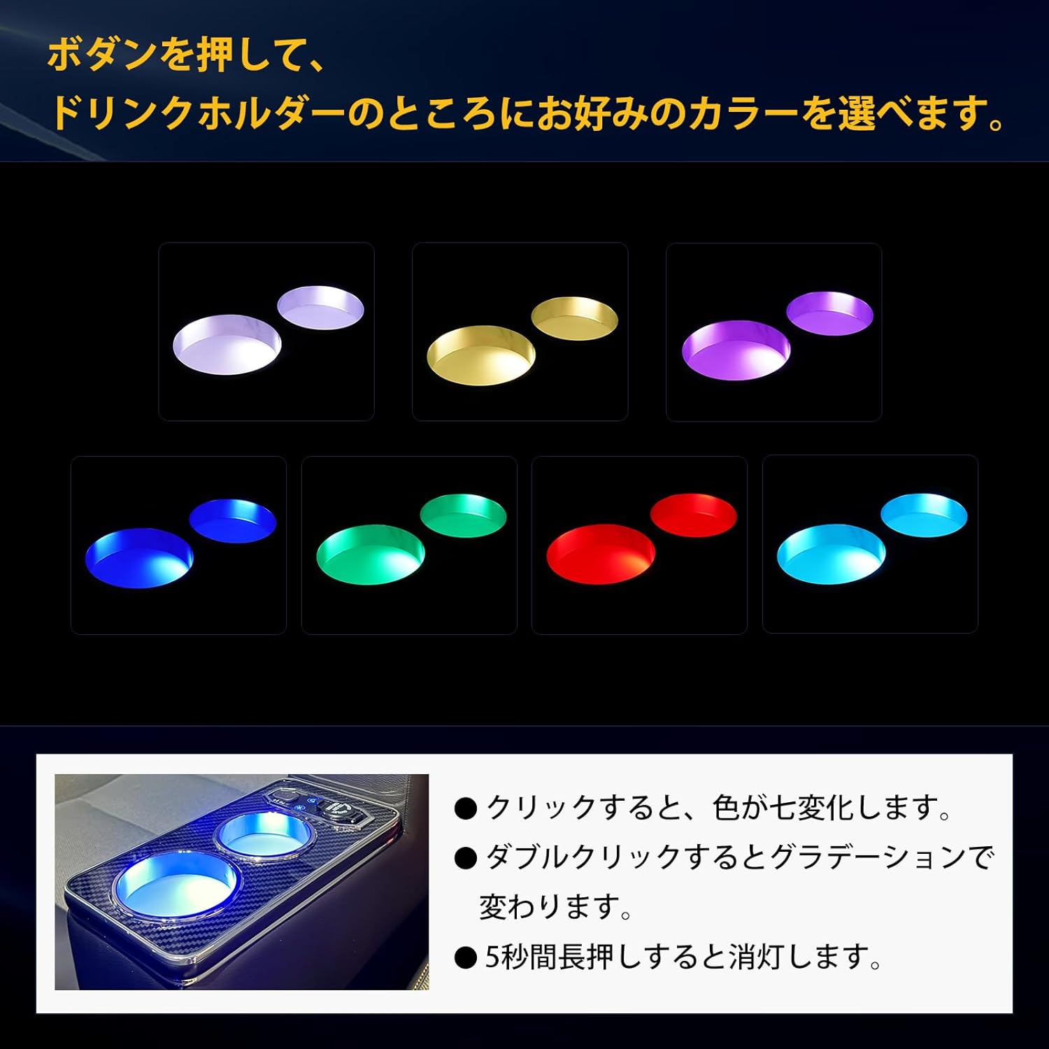 【お買い物マラソン2/6限定ポイント3倍】フリードGTアームレストコンソールボックス7色変換呼吸ランプType-CQC3.0USBポート付き肘置きFREED専用ドリンクホルダー肘掛け大容量収納取り付け簡単GTe:HEV専用GT5GT6GT7GT82024年6月～明るさ調節可能