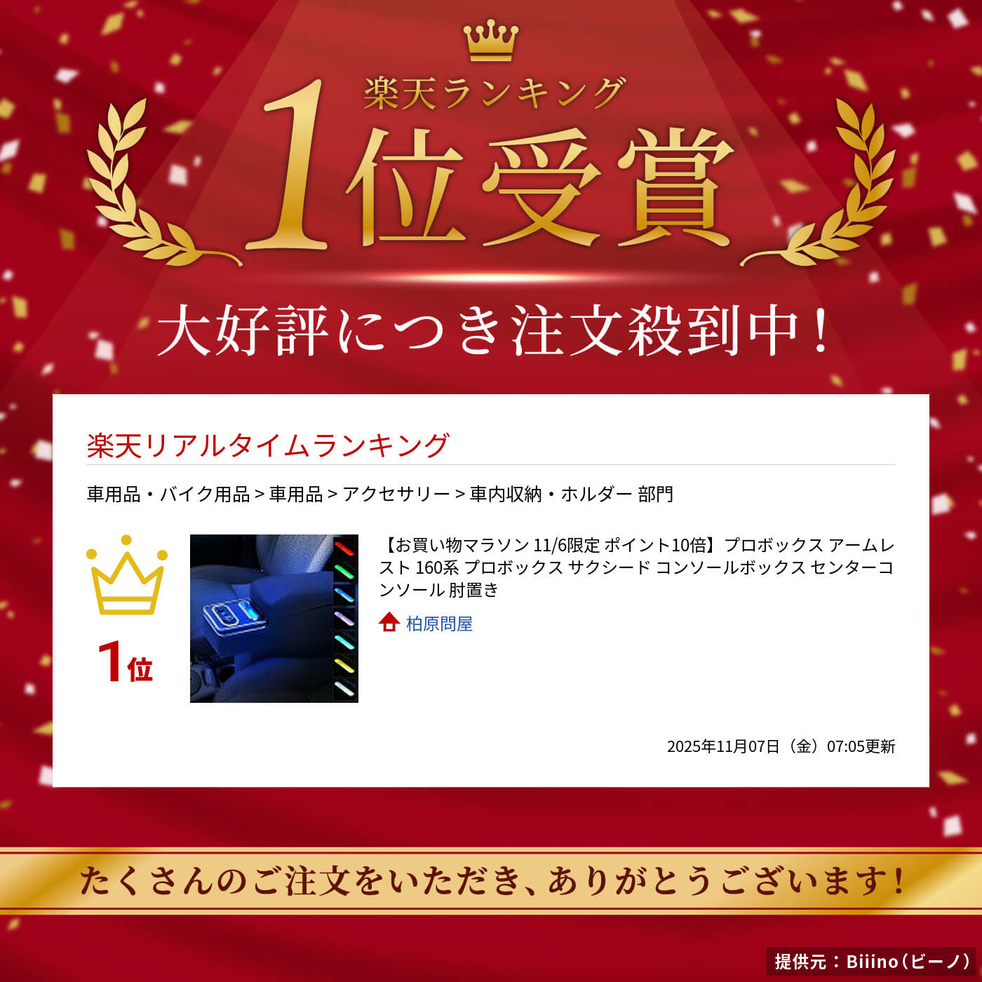 【お買い物マラソン7/7限定ポイント5倍】プロボックスアームレスト160系プロボックスサクシードコンソールボックスセンターコンソール肘置き
